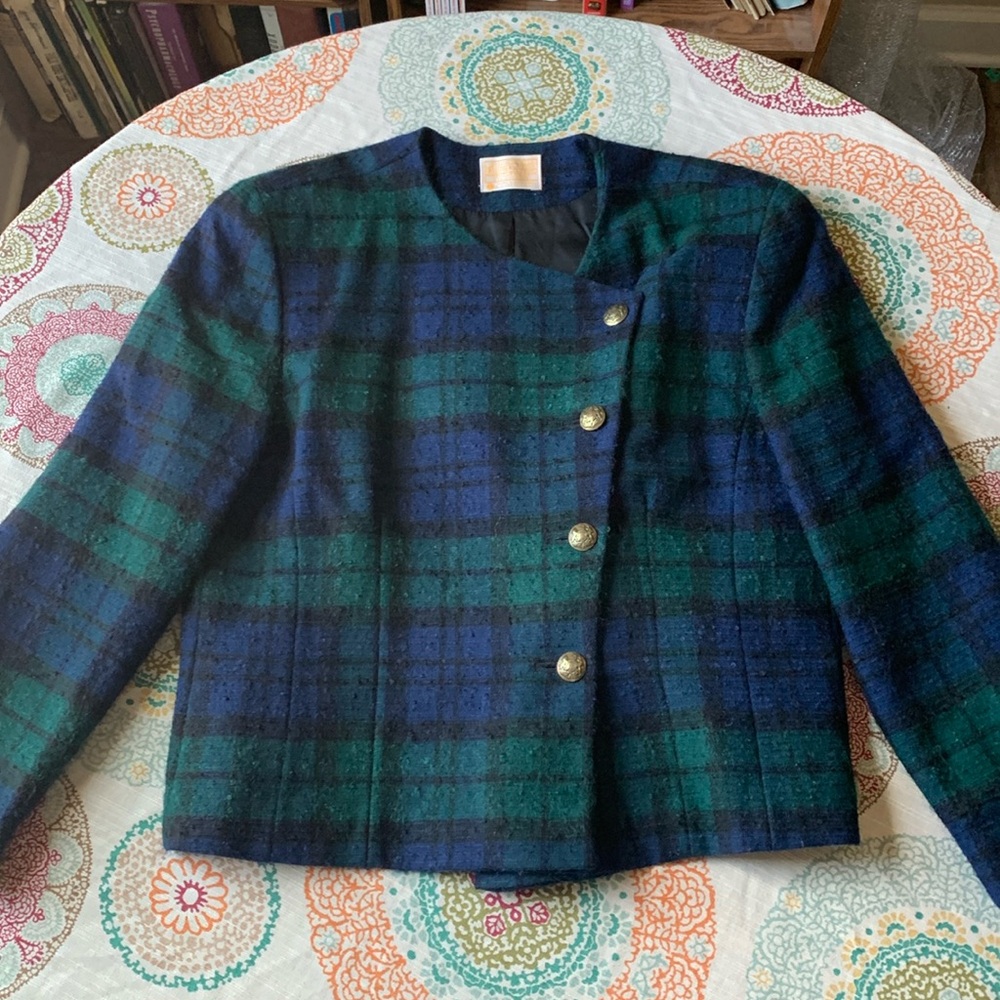 Vintage Pendleton Black Watch Tartan Pure Virgin Wool Jacket 16 EUC